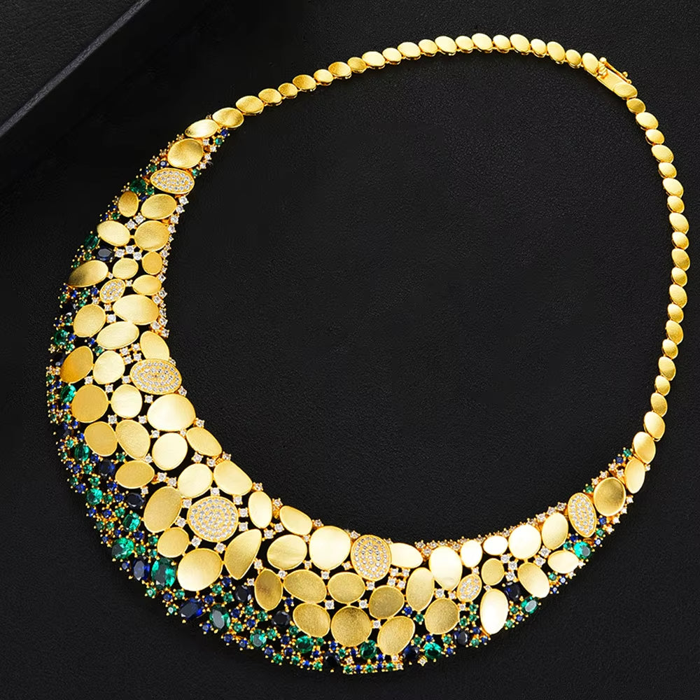 Famous Brand Bling Sequins Luxury Africa Dubai Jewelry Sets for Women Wedding Party Zircon Wedding Bridal Jewelry Set Gift