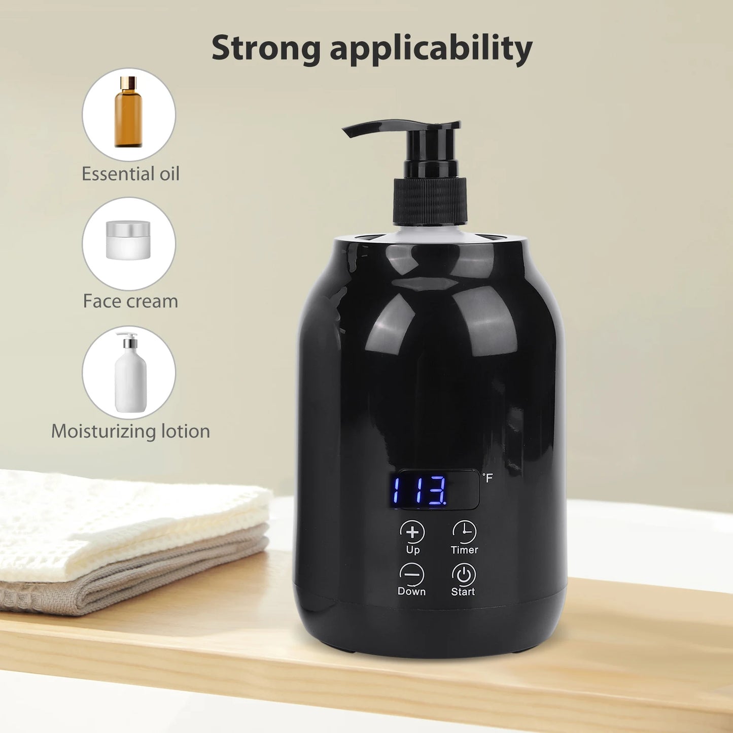 Massage Oil Warmer Fast Heat Lotion Warmer 2 Heat Modes Lotion Warmer with Timer for Home Pro Salon Spa Massage for Lotion Cream