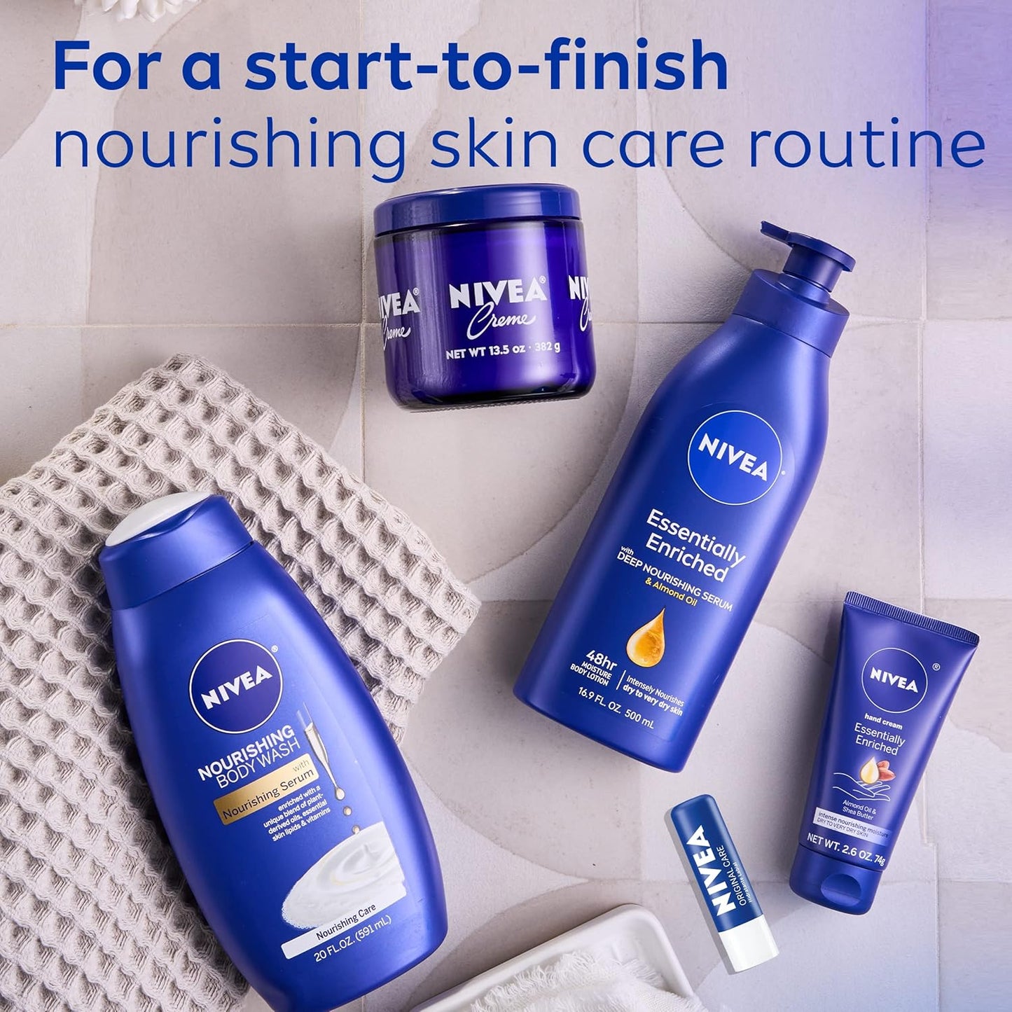 NIVEA Essentially Enriched Body Lotion for Dry Skin, Pack of 2, 16.9 Fl OZ Pump.