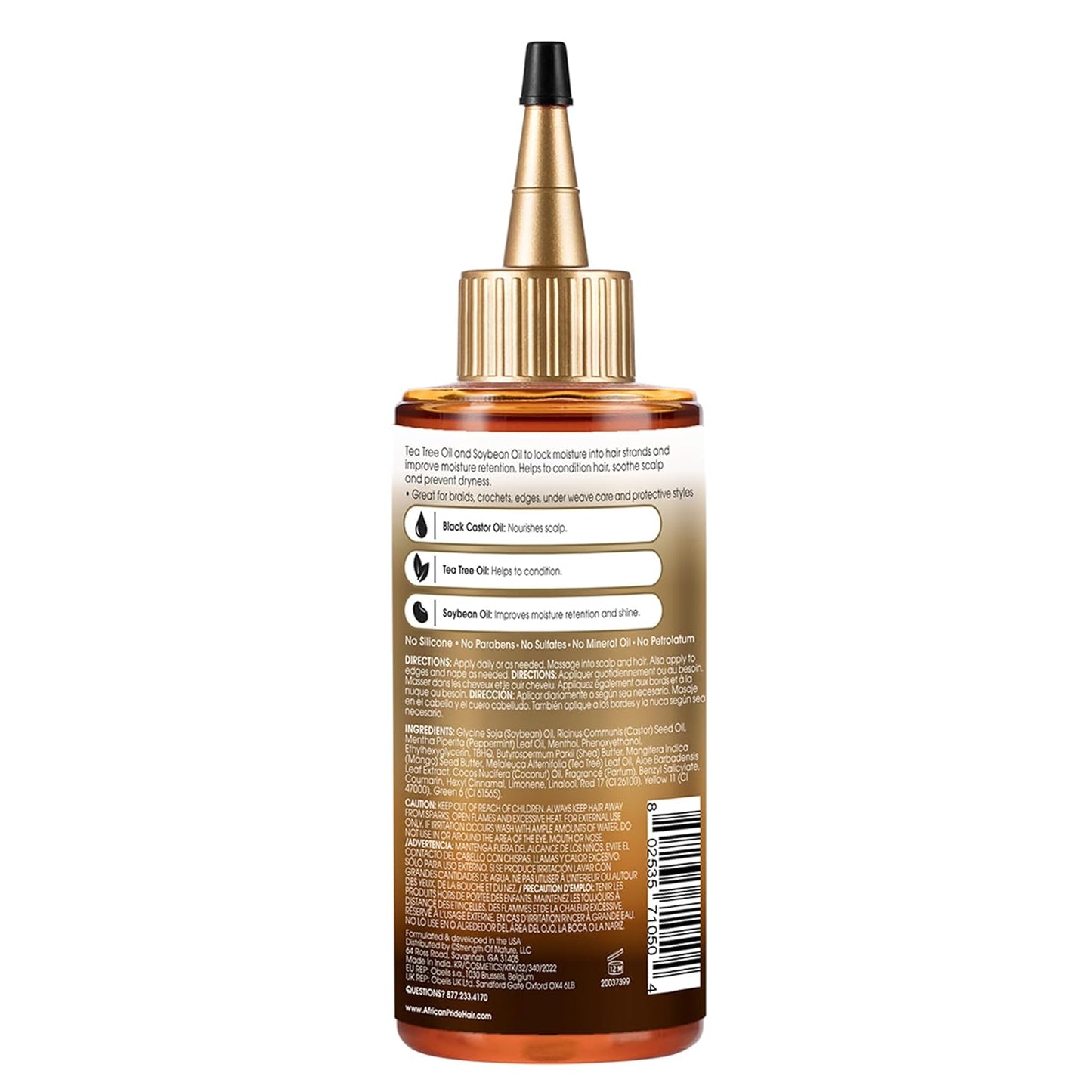 Black Castor Miracle Hair & Scalp Sealing Oil – Hair Oil with Black Castor, Tea Tree & Soybean Oil for Moisture Lock, Scalp Relief & Growth Support | 6Oz (Pack of 3)