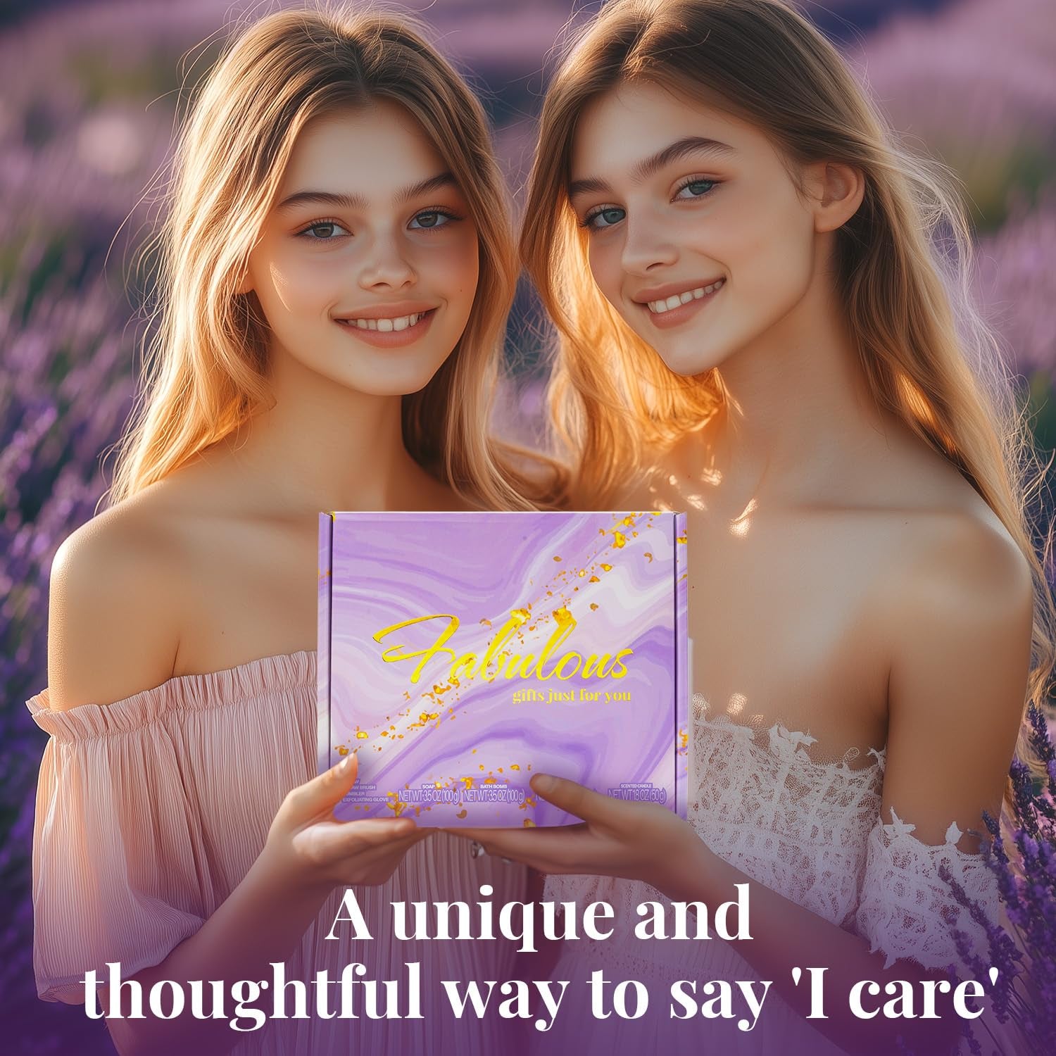 Self Care Gifts for Women Get Well Soon Gifts, Purple Birthday Gift Baskets, 8Pcs Lavender Bath and Body Sets with 20Oz Vacuum Insulated Tumbler Mother&