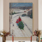 Abstract Christmas Decorations for Wall Our Tree Xmas Wall Hanging Canvas Prints for Bedroom Dining Living Room Office Home Kitchen Wall Decor - 24"X36" LT18
