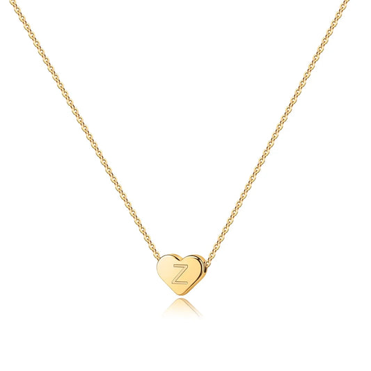 Dainty Heart Initial Necklace for Women Tiny Heart Birthday Jewelry Gifts