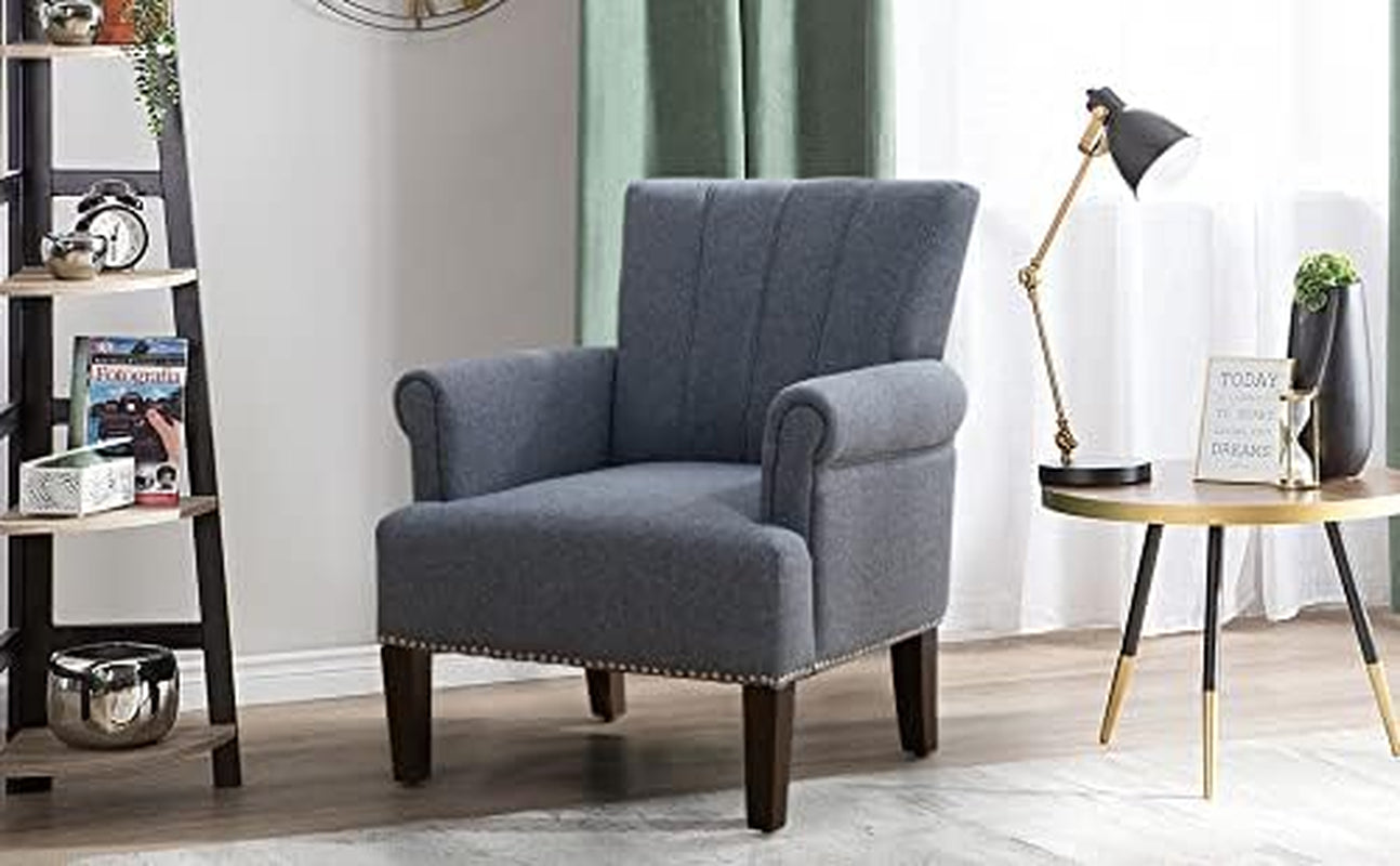 Living Room Accent Chair with Armrests, Modern Accent Chair, Living Room Chairs, Armchairs for Living Room, Office, Gray