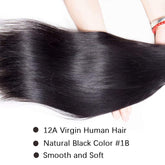 Straight Bundles Human Hair 28 Inch Single Bundles Hair Extensions 100% Unprocessed Human Hair One Bundle Silky Straight 12A Brazilian