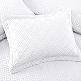 Quilt Set Full/Queen Size White 3 Piece,Lightweight Soft Coverlet Squares Pattern Bedspread Set for All Seasons(1 Quilt,2 Pillow Shams)