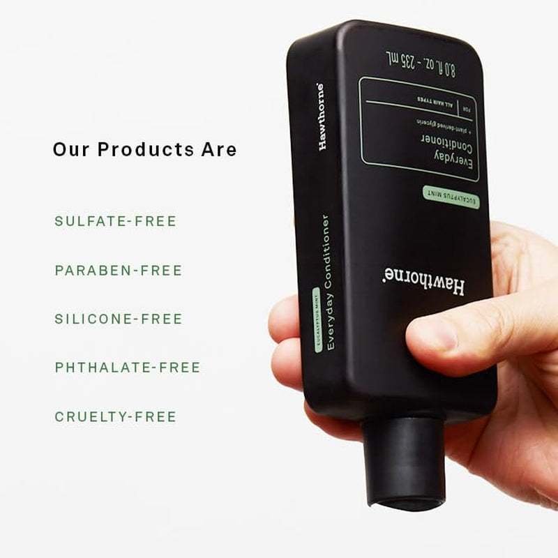 Men'S Everyday Conditioner. for Stronger, Smoother, Healthier Hair with Plant-Derived Glycerin. Mint and Eucalyptus Scent. Natural, Sulfate Free, Paraben Free. 2-Pack.