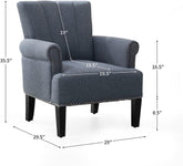 Living Room Accent Chair with Armrests, Modern Accent Chair, Living Room Chairs, Armchairs for Living Room, Office, Gray