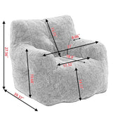 Bean Bag Upholstered Tufted Linen Chair with Memory Foam for Living Room, Bed Room, Study Room White
