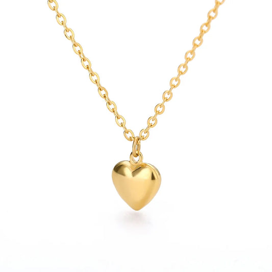 Zircon Heart Necklace for Women Stainless Steel Gold Color Star Girl Chain Collar Necklace Luxury Wedding Jewelry