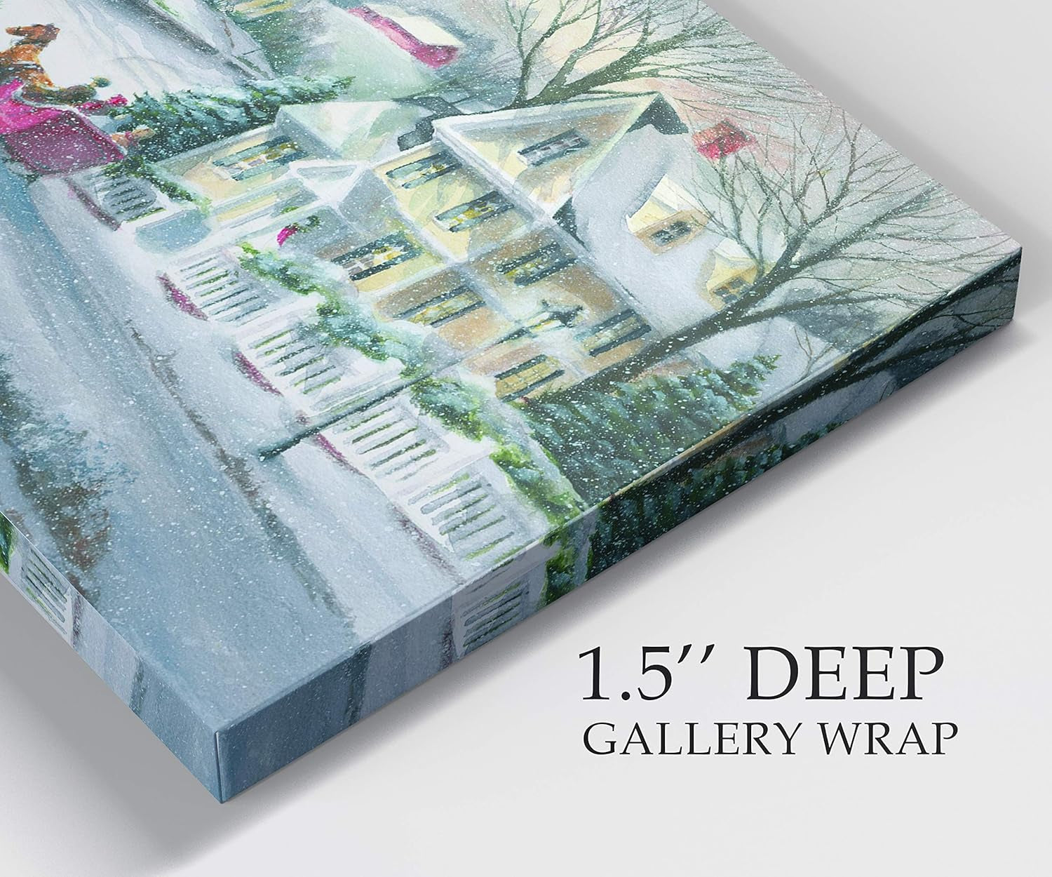 Canvas Wall Art Paintings for Home Decorations Snowy Village Sleigh Ride Wall Hanging Abstract Prints for Bedroom Dining Living Room Office Home Kitchen Wall Decor - 24"X36" LT18