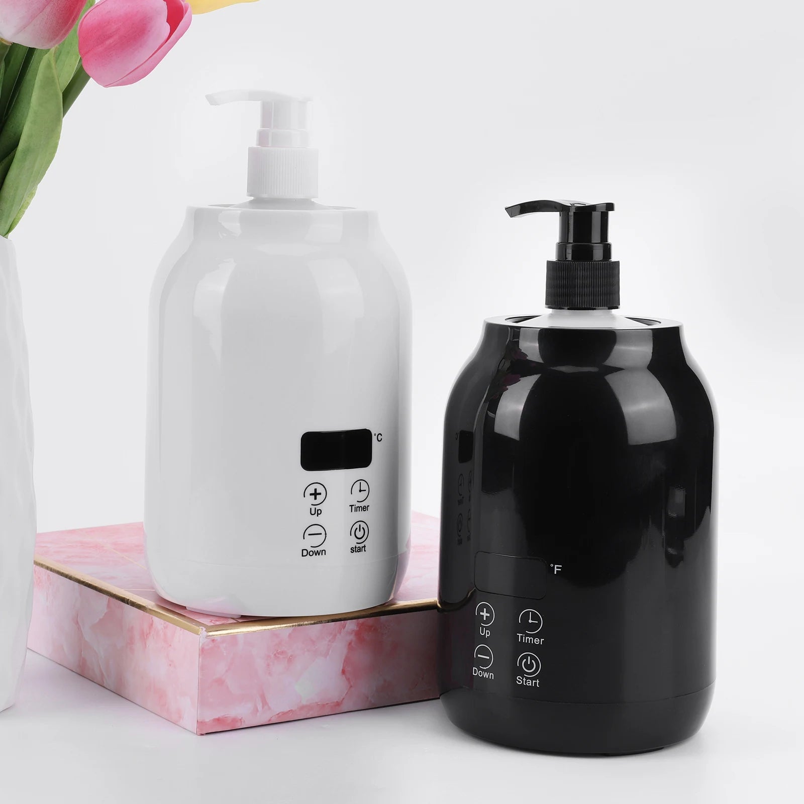 Massage Oil Warmer Fast Heat Lotion Warmer 2 Heat Modes Lotion Warmer with Timer for Home Pro Salon Spa Massage for Lotion Cream
