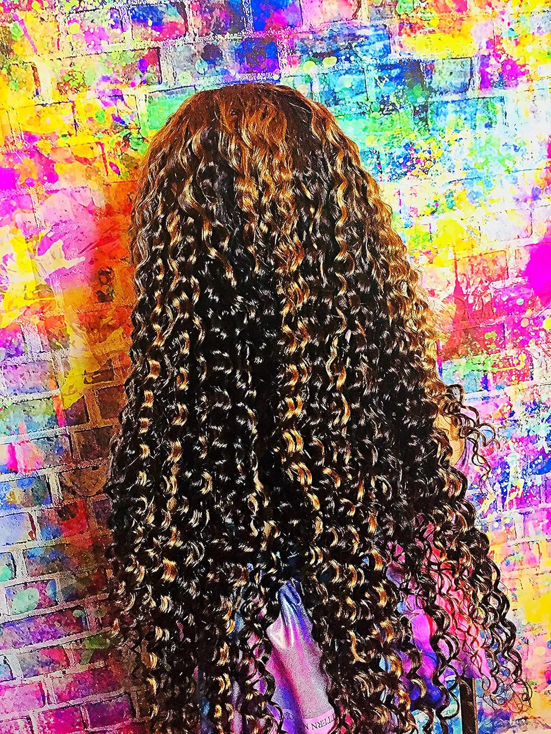 Human Hair Wig 13X4 Transparent Lace Wig Highlight Color Deep Wave 22Inches 180% Density