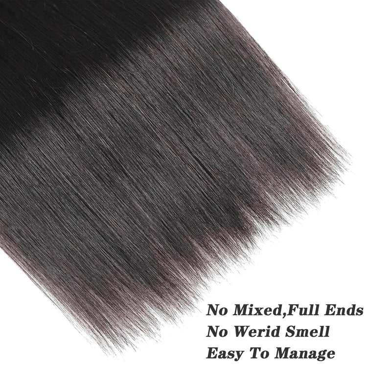 Straight Bundles Human Hair 28 Inch Single Bundles Hair Extensions 100% Unprocessed Human Hair One Bundle Silky Straight 12A Brazilian