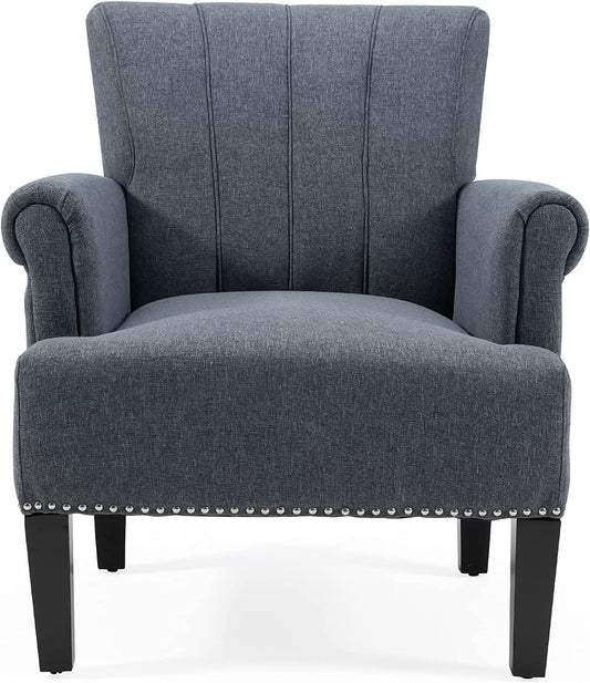 Living Room Accent Chair with Armrests, Modern Accent Chair, Living Room Chairs, Accent Chairs for Living Room, Office, Gray