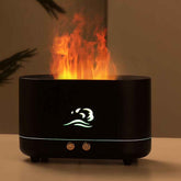 Flame Humidifier Essential Oil Diffuser, 225Ml Small Cool Mist Humidifiers Aromatherapy Diffuser, Auto Shut-Off, for Home Office Bedroom Nursery Indoor Gift (Black)
