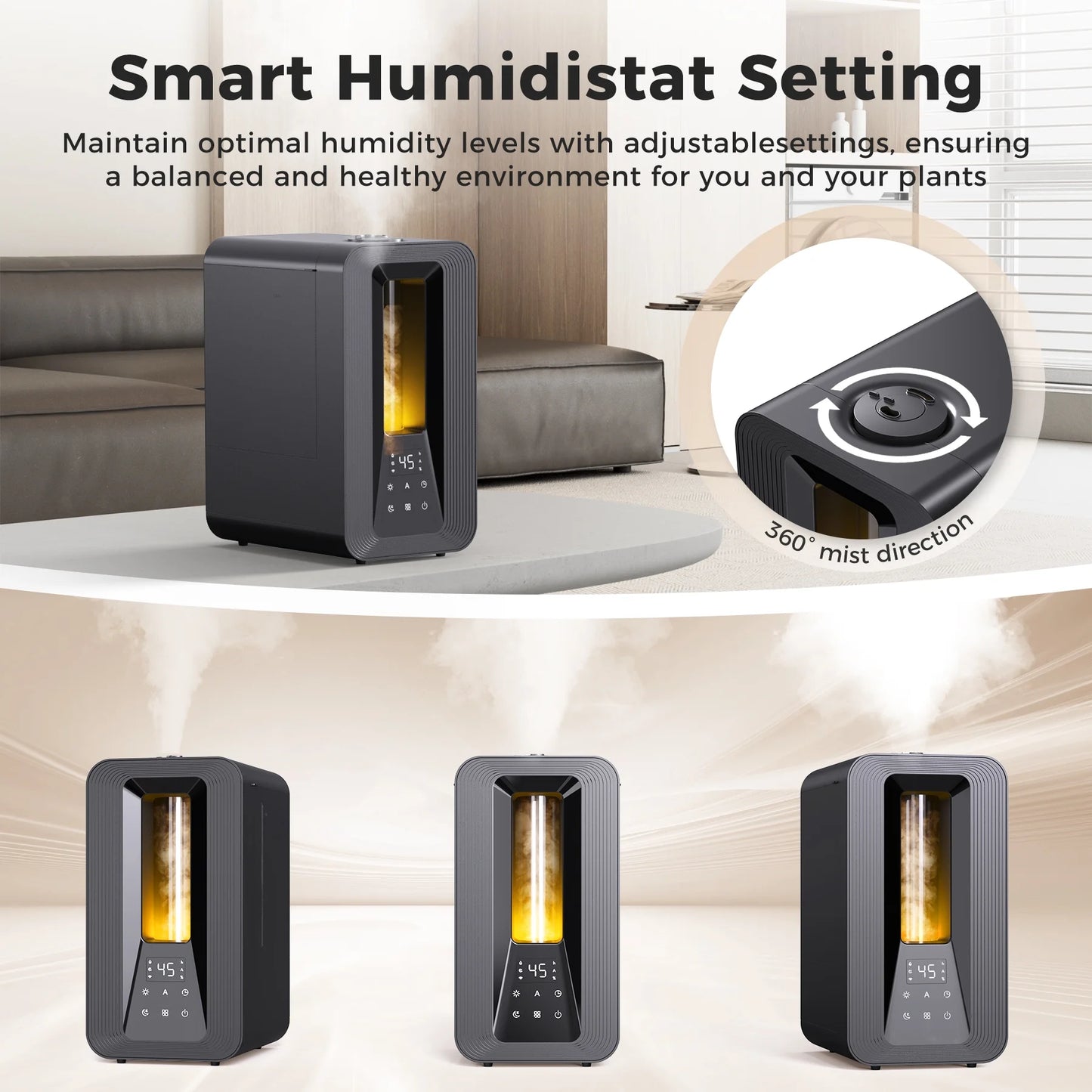 6L Cool Mist Humidifier, Quiet Ultrasonic Humidifiers for Bedroom, Large Capacity with Oil Diffuser for Home Large Room