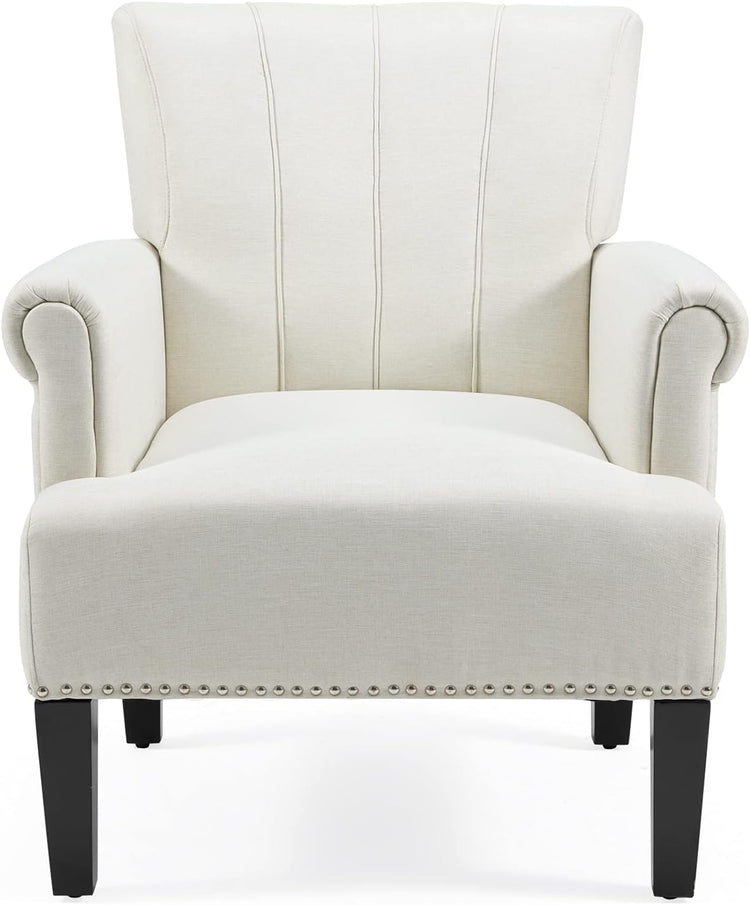 Living Room Accent Chair with Armrests, Modern Accent Chair, Living Room Chairs, Armchairs for Living Room, Office, Beige