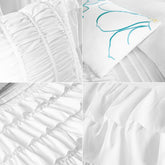 Comforter Set Twin, Waterfall Multi Layers Ruffle Comforter Set, Shabby Chic Preppy Bedding Set, Soft Twin Comforter Set for Teen Girls, Toss Pillow, Twin/Twin XL White 4 Piece