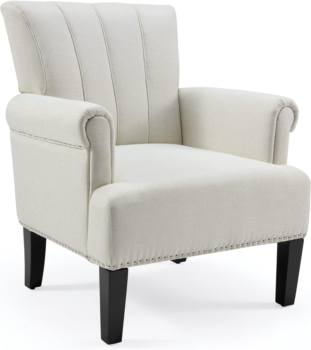 Living Room Accent Chair with Armrests, Modern Accent Chair, Living Room Chairs, Armchairs for Living Room, Office, Beige