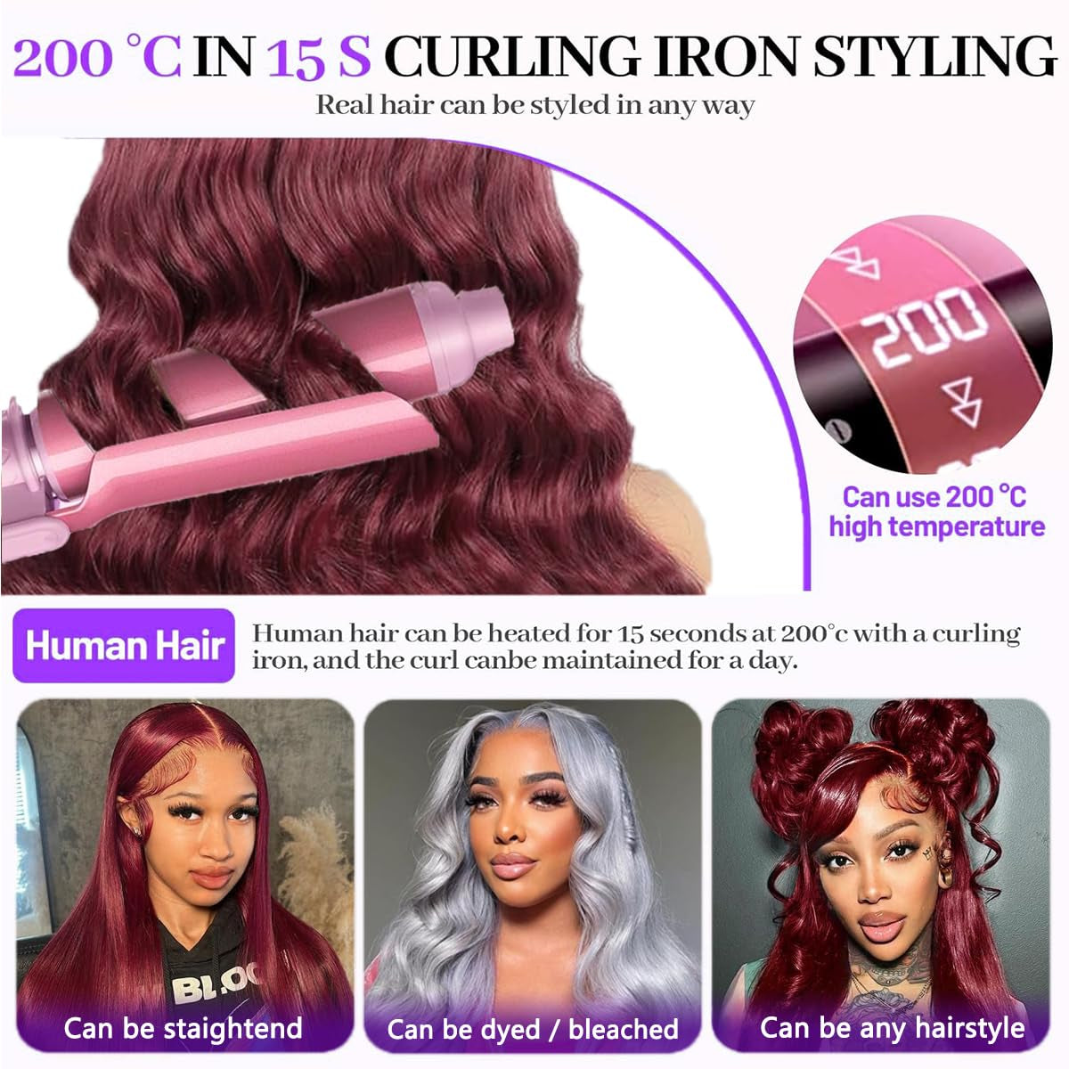 26 Inch 99J Burgundy Lace Front Wigs Human Hair Pre Plucked 200% Density Body Wave Lace Front Wigs Human Hair Red Wig HD Transparent Full Frontal 13X6 Glueless Colored Natural Wig for Woman