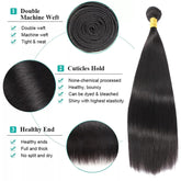 Straight Bundles Human Hair 28 Inch Single Bundles Hair Extensions 100% Unprocessed Human Hair One Bundle Silky Straight 12A Brazilian