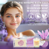 Self Care Gifts for Women Get Well Soon Gifts, Purple Birthday Gift Baskets, 8Pcs Lavender Bath and Body Sets with 20Oz Vacuum Insulated Tumbler Mother&