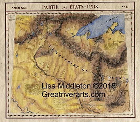 Historical Lake Superior Northern Wisconsin Partis Des Etats UNIS Historic Map Art Print Poster Reproduction Artwork Vintage Style Unframed Abstract Map Wall Art - Great Home Decor and Gift, 24X30 Inches