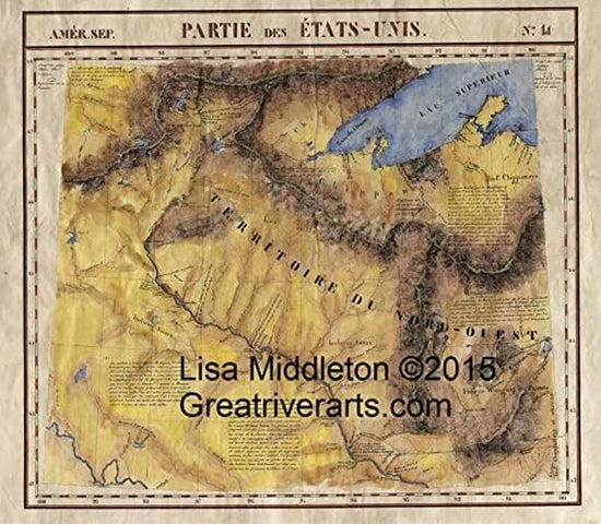 Historical Lake Superior Northern Wisconsin Partis Des Etats UNIS Historic Map Art Print Poster Reproduction Artwork Vintage Style Unframed Abstract Map Wall Art - Great Home Decor and Gift, 24X30 Inches