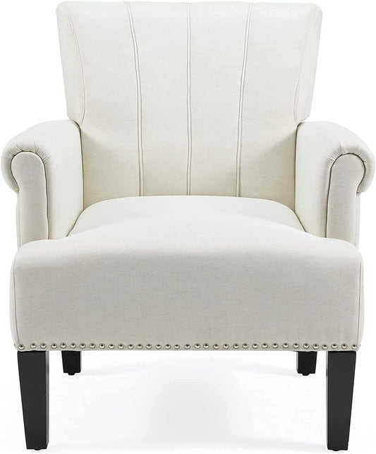 Living Room Accent Chair with Armrests, Modern Accent Chair, Living Room Chairs, Accent Chairs for Living Room, Beige
