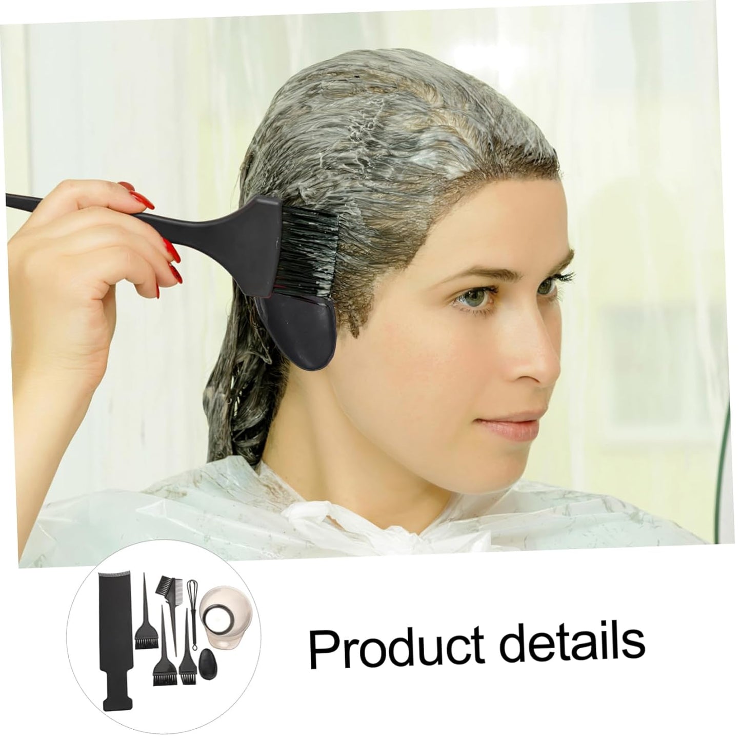 1Set Hair Dyeing Tools Hair Color Brush and Bowl Kit for and Salon Use Includes Mixing Spoon and Highlighting Board Random Style