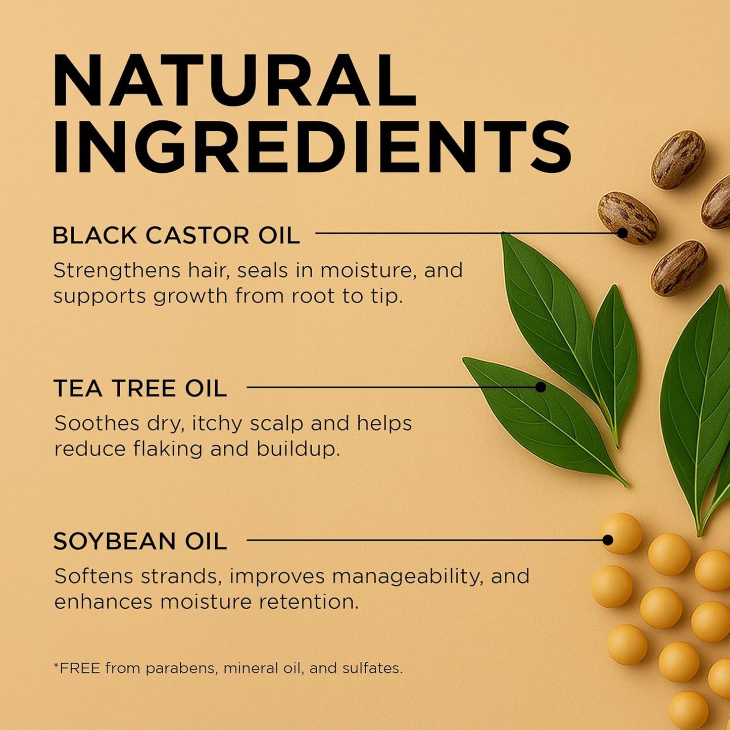 Black Castor Miracle Hair & Scalp Sealing Oil – Hair Oil with Black Castor, Tea Tree & Soybean Oil for Moisture Lock, Scalp Relief & Growth Support | 6Oz (Pack of 3)