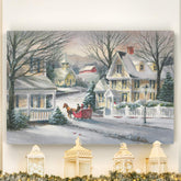 Canvas Wall Art Paintings for Home Decorations Snowy Village Sleigh Ride Wall Hanging Abstract Prints for Bedroom Dining Living Room Office Home Kitchen Wall Decor - 24"X36" LT18