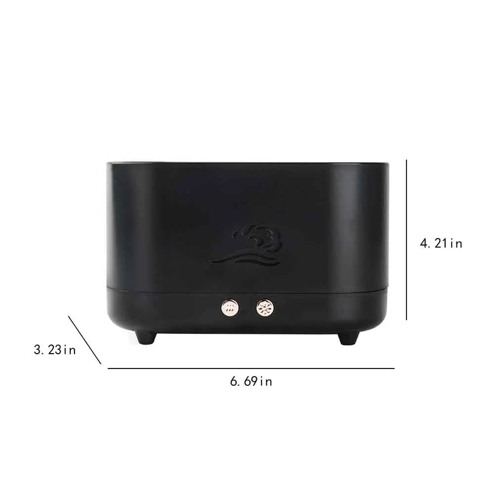 Flame Humidifier Essential Oil Diffuser, 225Ml Small Cool Mist Humidifiers Aromatherapy Diffuser, Auto Shut-Off, for Home Office Bedroom Nursery Indoor Gift (Black)