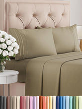 Queen Size 4 Piece Sheet Set - Comfy Breathable & Cooling Bed Sheets Set - Hotel Luxury Bedding for Women, Men, Kids, Teens, Boys & Girls - Deep Pockets, Ultra-Soft, Wrinkle Free - Oeko-Tex - Khaki