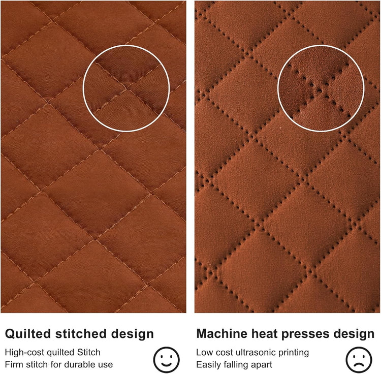Queen Quilt Bedding Set with Pillow Shams, Full Queen Size Quilt Brunt Orange, Lightweight Bedspreads Soft Reversible Coverlet for All Season 3Pcs Rust Diamond Quilted Bed Set(90"X96")