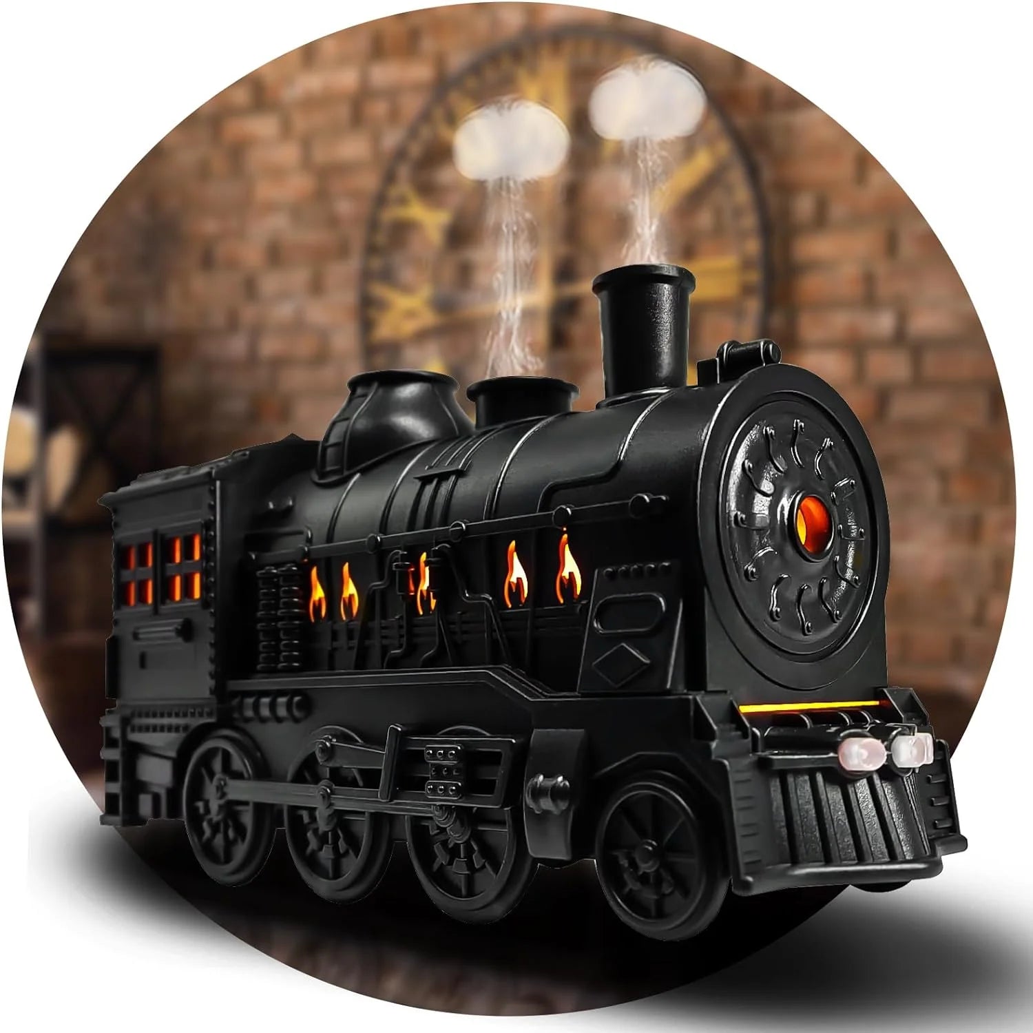 Essential Oil Diffuser for Home 300Ml, Train Shape Aromatherapy Diffuser with Remote Control,Cool Mist Humidifiers with 2 Lighting & 2 Mist Modes for Home Office Decor Kids Bedroom Black