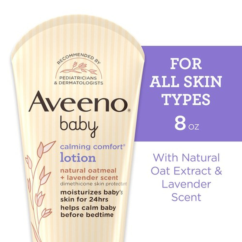 Aveeno Baby Calming Comfort Moisturizing Lotion 8 Oz Lavender Vanilla Scent