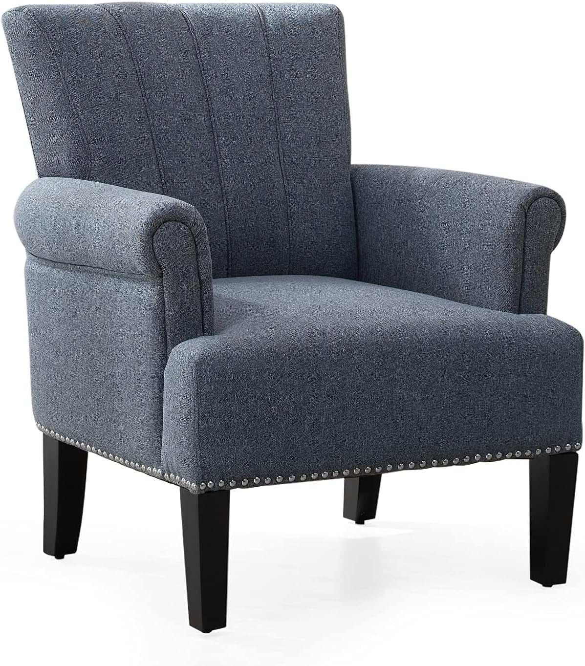 Living Room Accent Chair with Armrests, Modern Accent Chair, Living Room Chairs, Accent Chairs for Living Room, Office, Gray