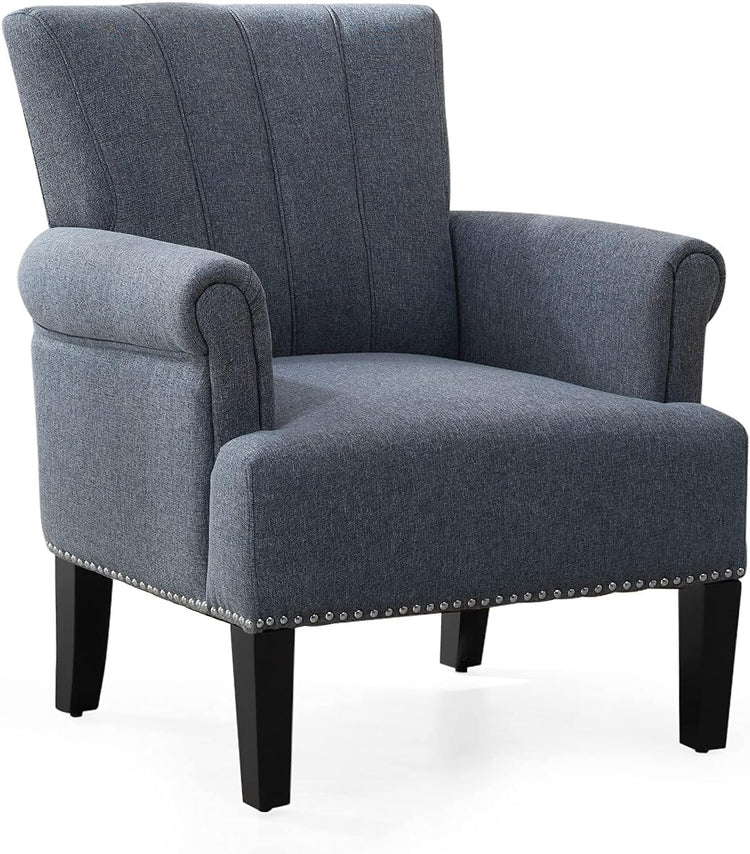 Living Room Accent Chair with Armrests, Modern Accent Chair, Living Room Chairs, Accent Chairs for Living Room, Office, Gray