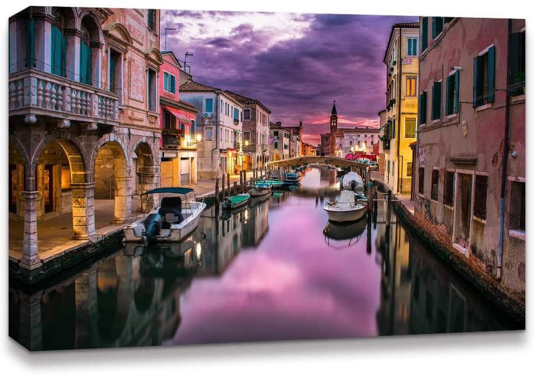 Landscape Canvas Wall Art Italy City Canvas Prints Modern Home Wall Decor, 24"X36"