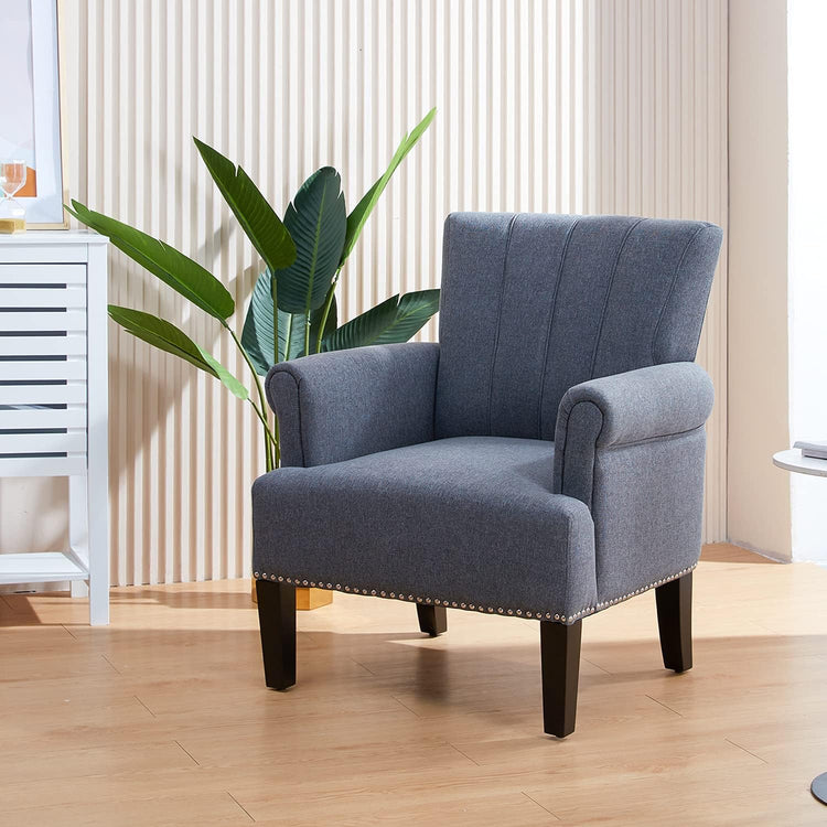 Living Room Accent Chair with Armrests, Modern Accent Chair, Living Room Chairs, Armchairs for Living Room, Office, Gray