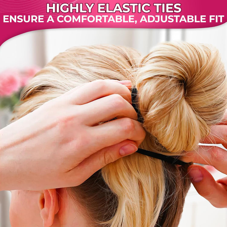 100 Pcs Soft Black Hair Ties Bulk – 1.9" Seamless Cotton Ponytail Holders, Small Black Elastic Hair Ties No Damage, Breathable & Gentle to Wear – Elasticity & Strength, Reliable & Strong Hold