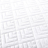 Quilt Set Full/Queen Size White 3 Piece,Lightweight Soft Coverlet Squares Pattern Bedspread Set for All Seasons(1 Quilt,2 Pillow Shams)