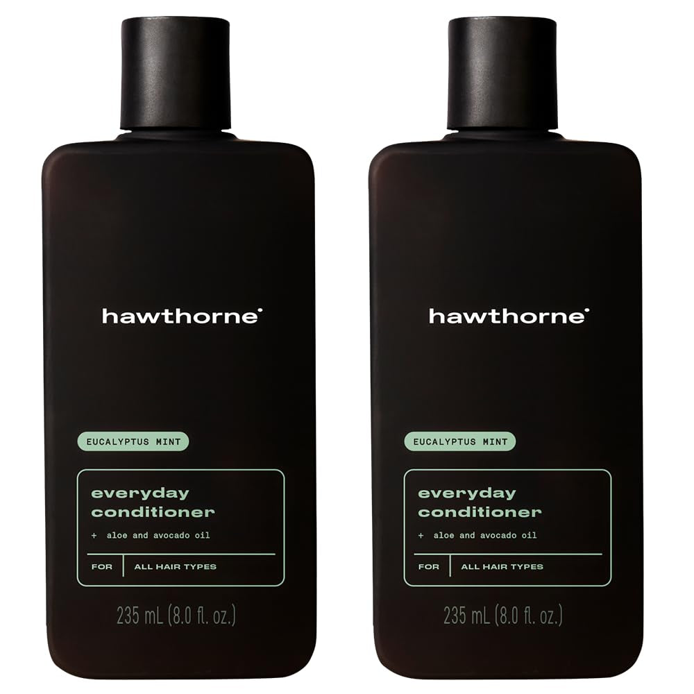 Men'S Everyday Conditioner. for Stronger, Smoother, Healthier Hair with Plant-Derived Glycerin. Mint and Eucalyptus Scent. Natural, Sulfate Free, Paraben Free. 2-Pack.