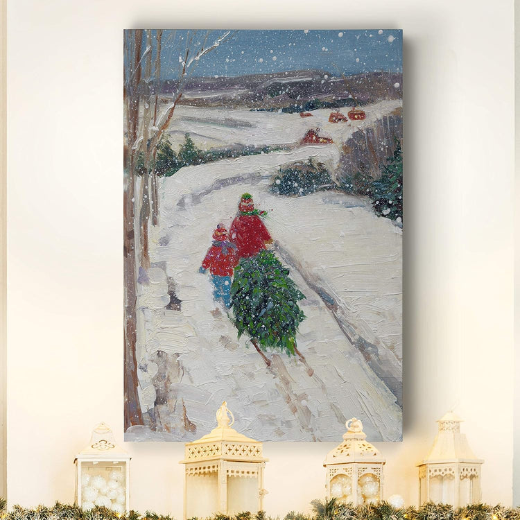 Abstract Christmas Decorations for Wall Our Tree Xmas Wall Hanging Canvas Prints for Bedroom Dining Living Room Office Home Kitchen Wall Decor - 24"X36" LT18