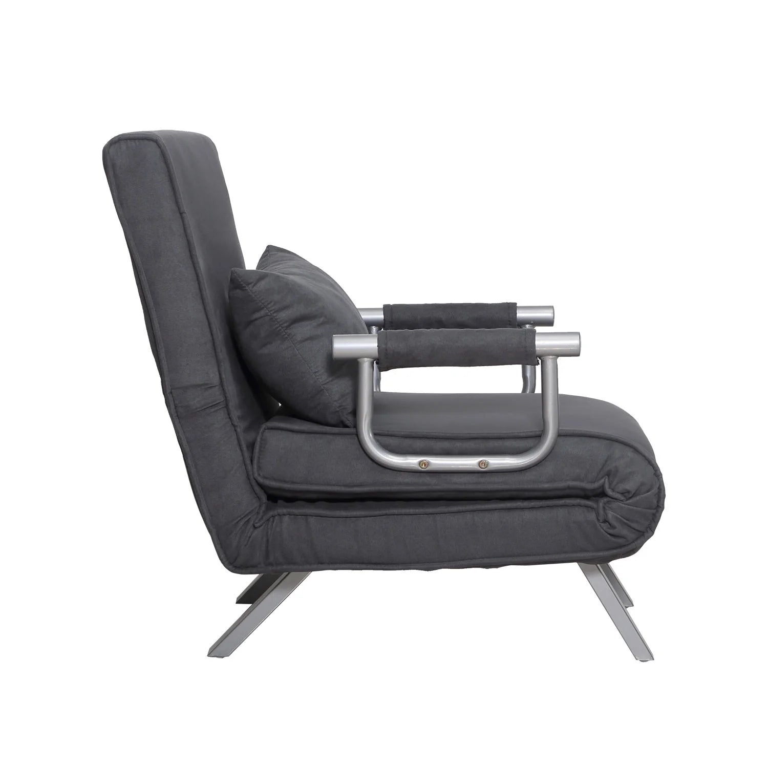 Folding Convertible Sleeper Bed Chair, Living Room, Den, or Dorm Room, Gray