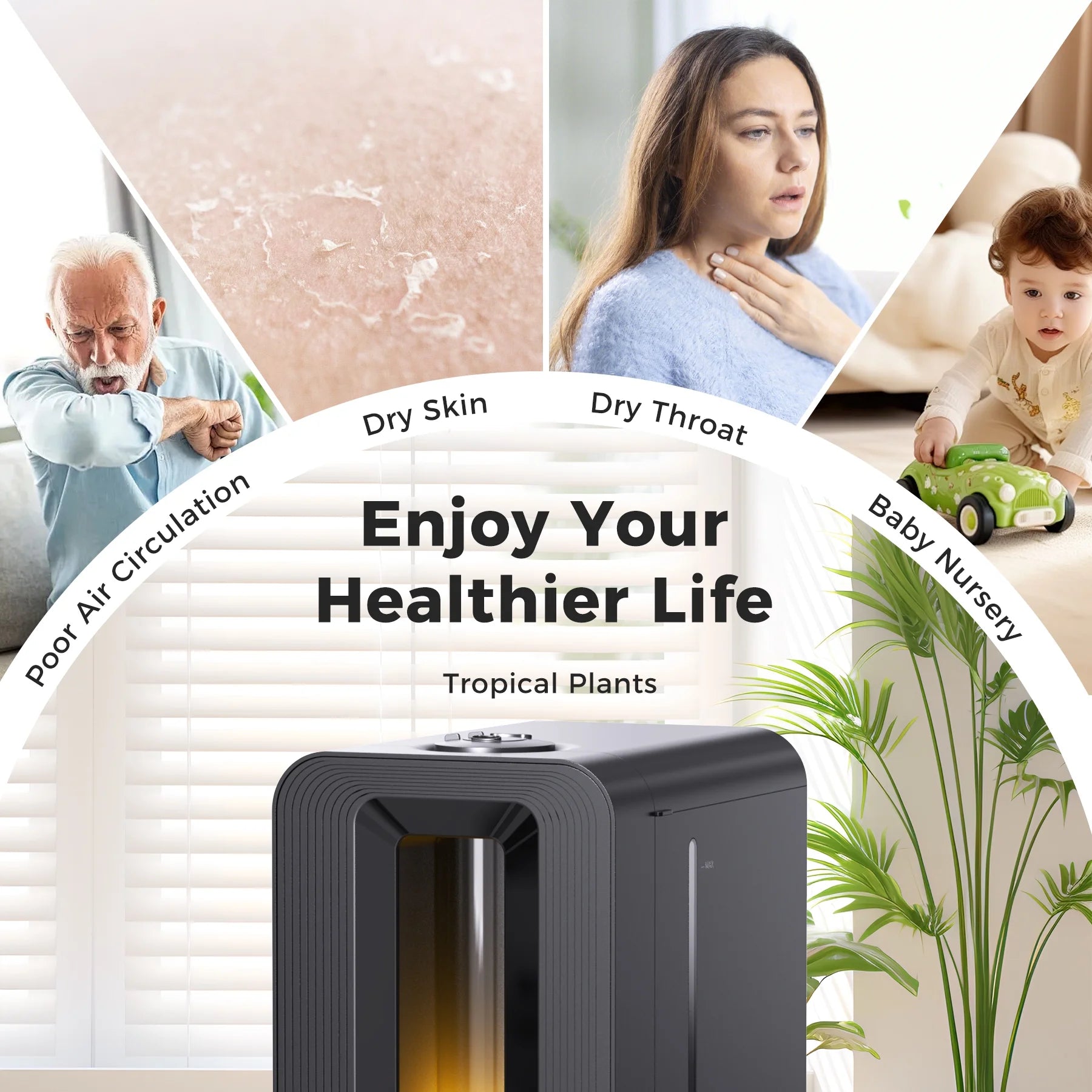 6L Cool Mist Humidifier, Quiet Ultrasonic Humidifiers for Bedroom, Large Capacity with Oil Diffuser for Home Large Room