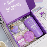 Birthday Gifts for Women Set, Relaxing Lavender Spa Gift Basket Set for Mom Sister Girl Wife Daughter, Best Friend Gifts