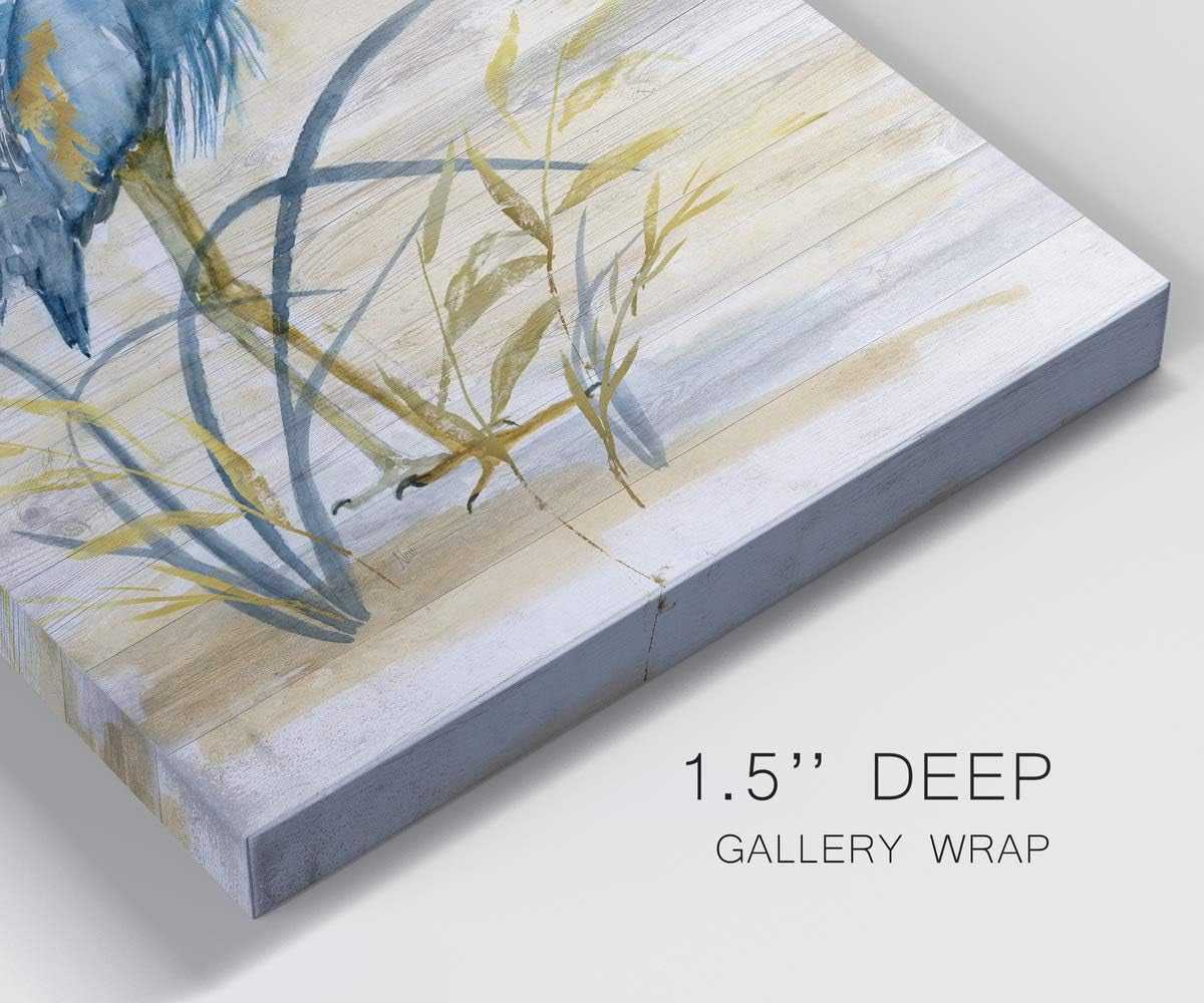 Canvas Animal Wall Art Modern Paintings & Prints Decorations Blue Resting Heron Abstract Nature Wall Hanging Artwork for Bedroom Living Room Office Kitchen - 18"X27" LT02